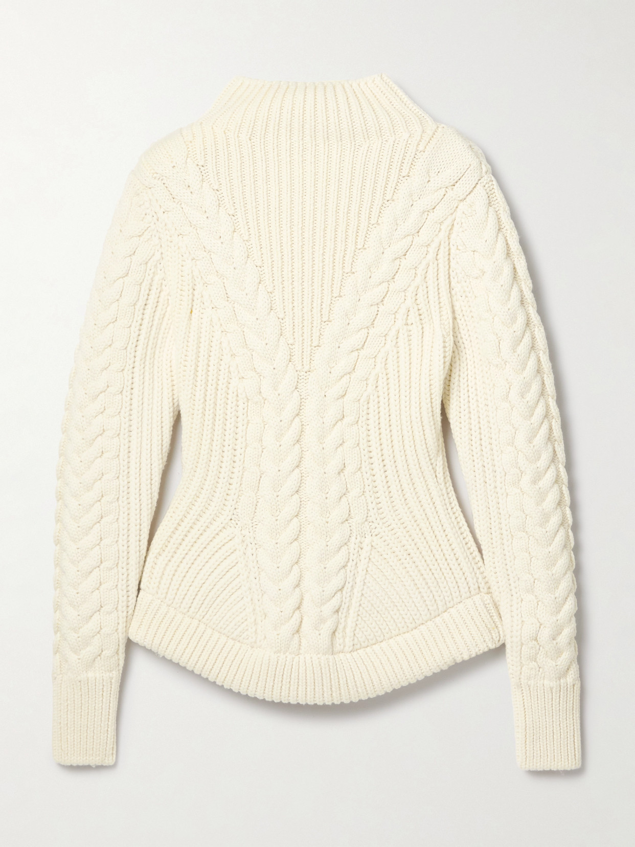 Nina Ricci Cable-knit Wool And Cashmere-blend Turtleneck Sweater In Cream