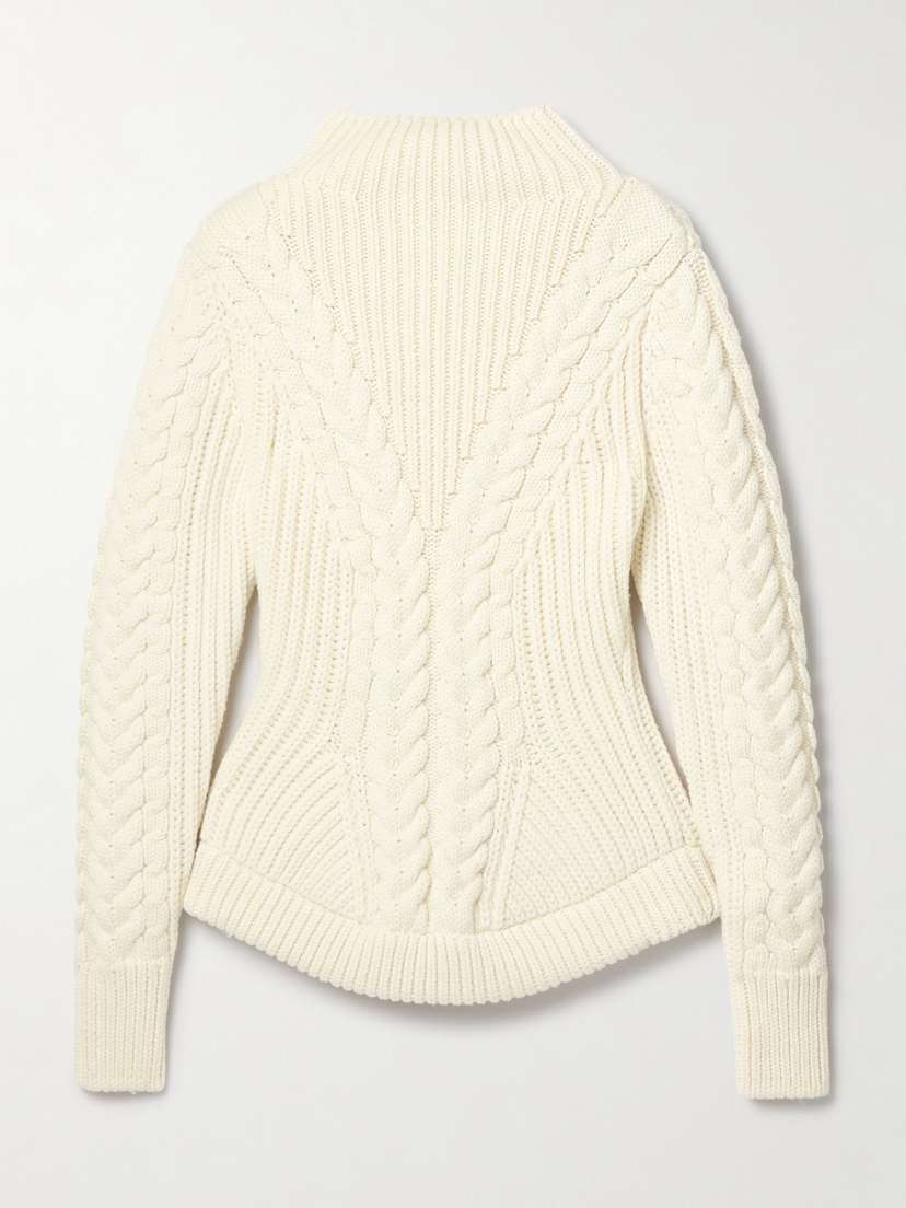 Nina Ricci Cable-knit Wool And Cashmere-blend Turtleneck Sweater