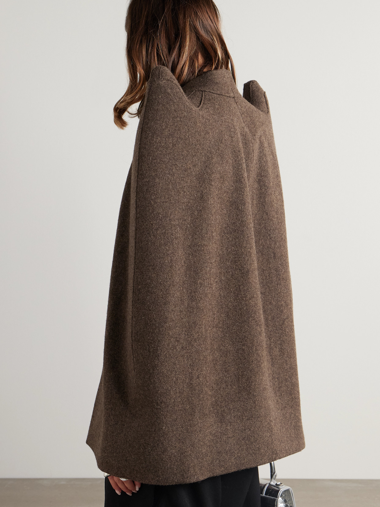 Rick Owens Wool-felt Cape In Brown