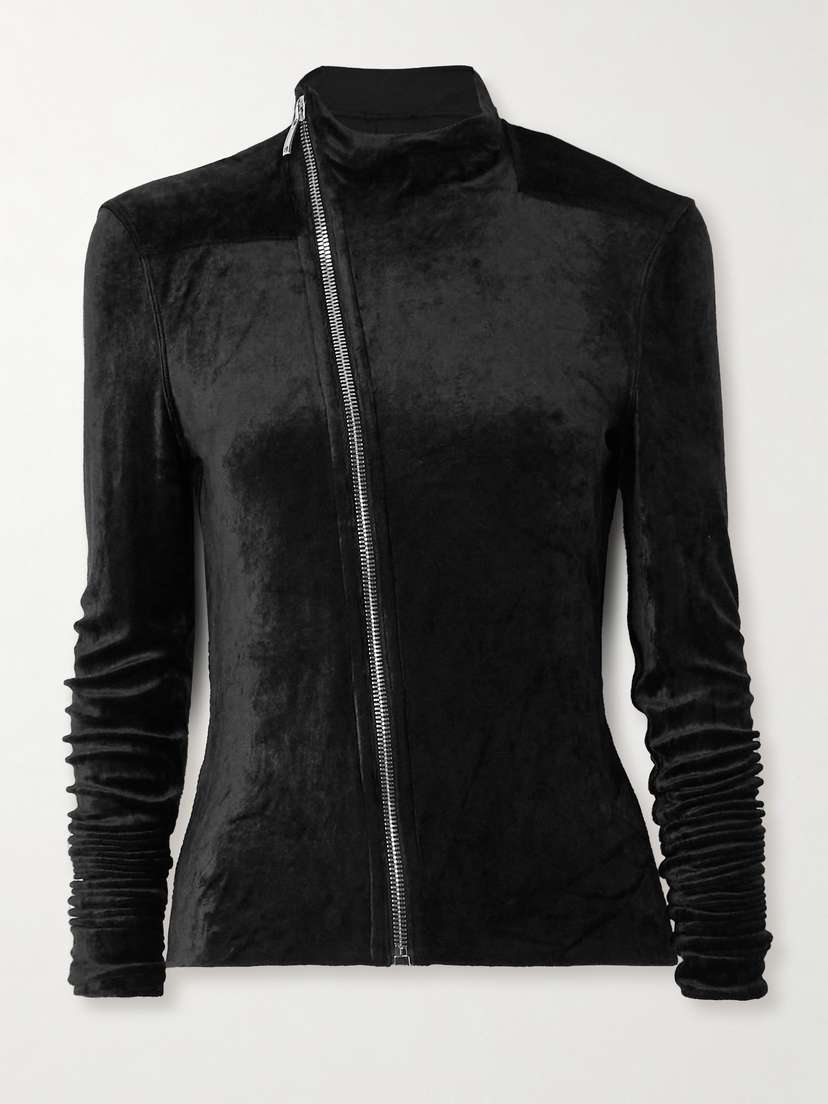 Rick Owens Gary Stretch-velvet Biker Jacket