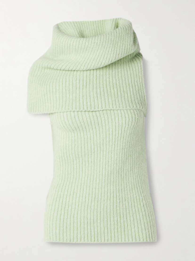 Rick Owens Draped Ribbed-knit Turtleneck Sweater