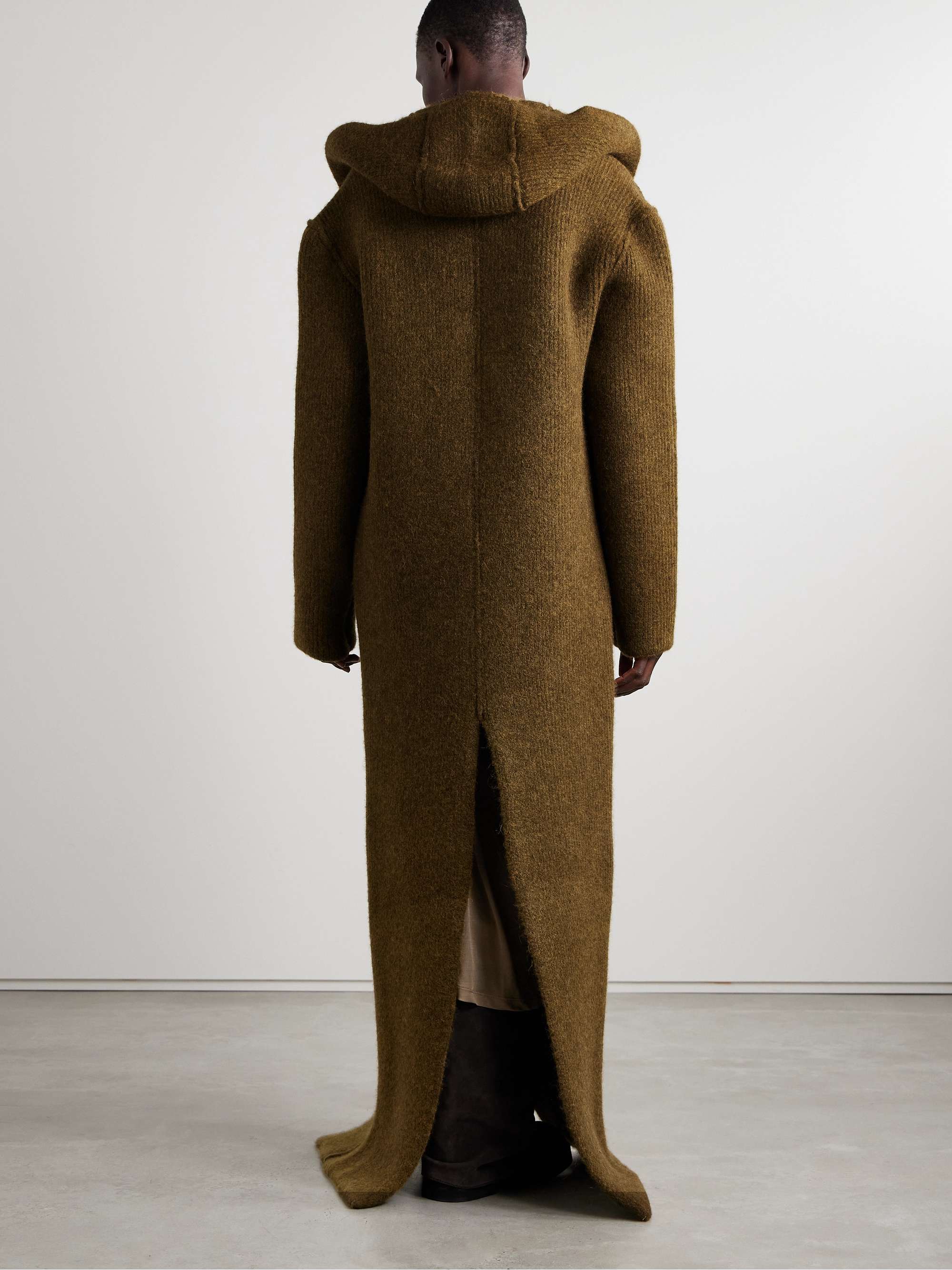 RICK OWENS Hooded brushed-knit coat | NET-A-PORTER RICK OWENS Hooded brushed-knit coat | NET-A-PORTER