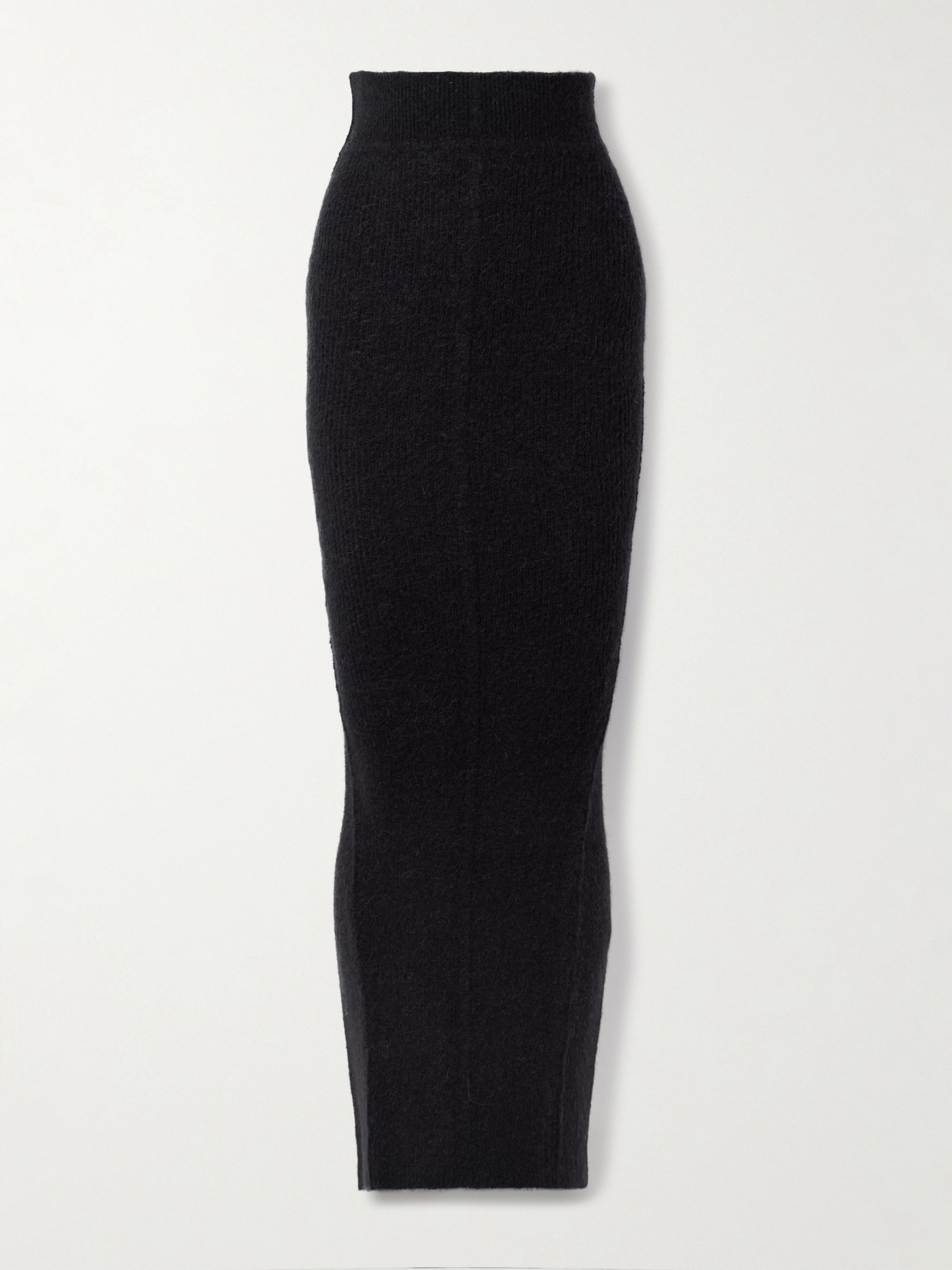 Rick Owens Pillar Ribbed-knit Maxi Skirt In Black