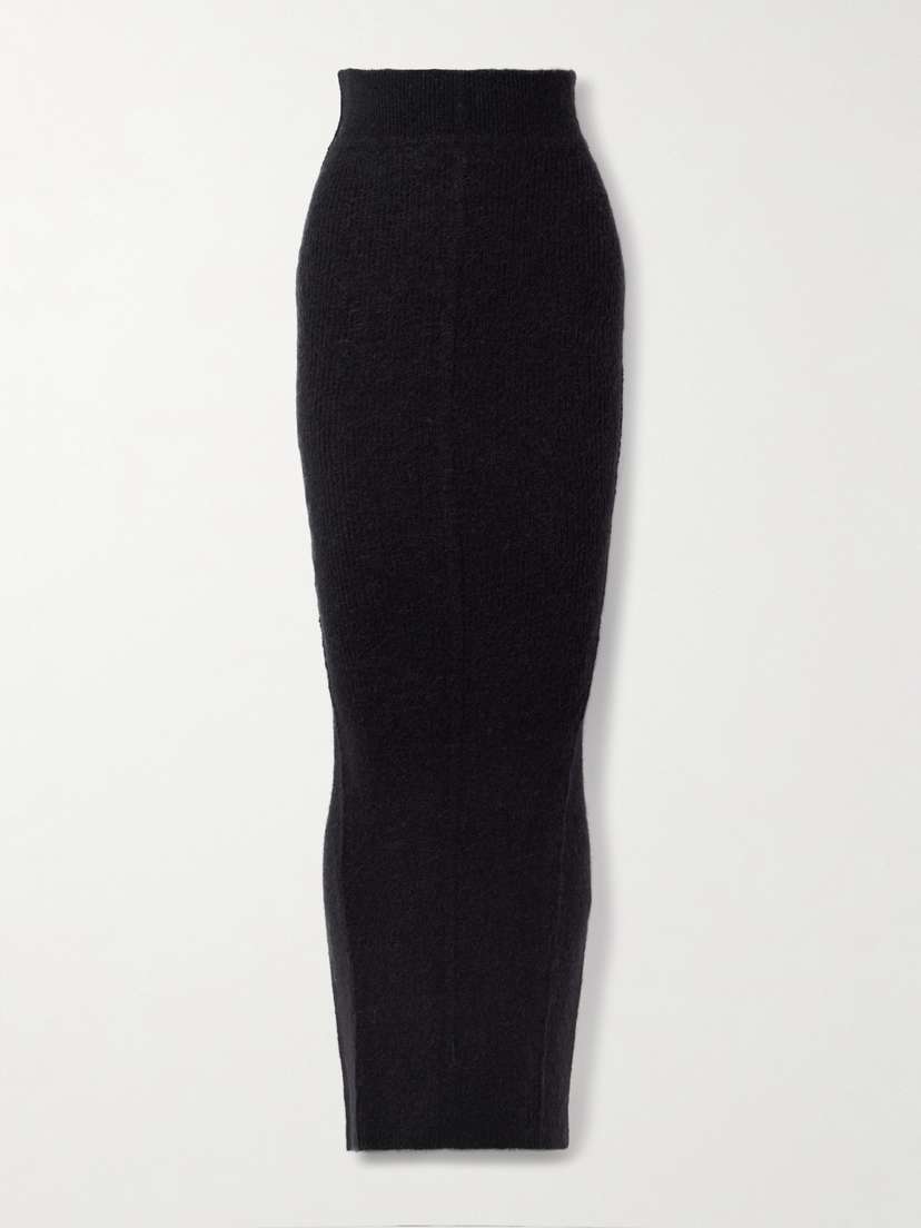 Rick Owens Pillar Ribbed-knit Maxi Skirt