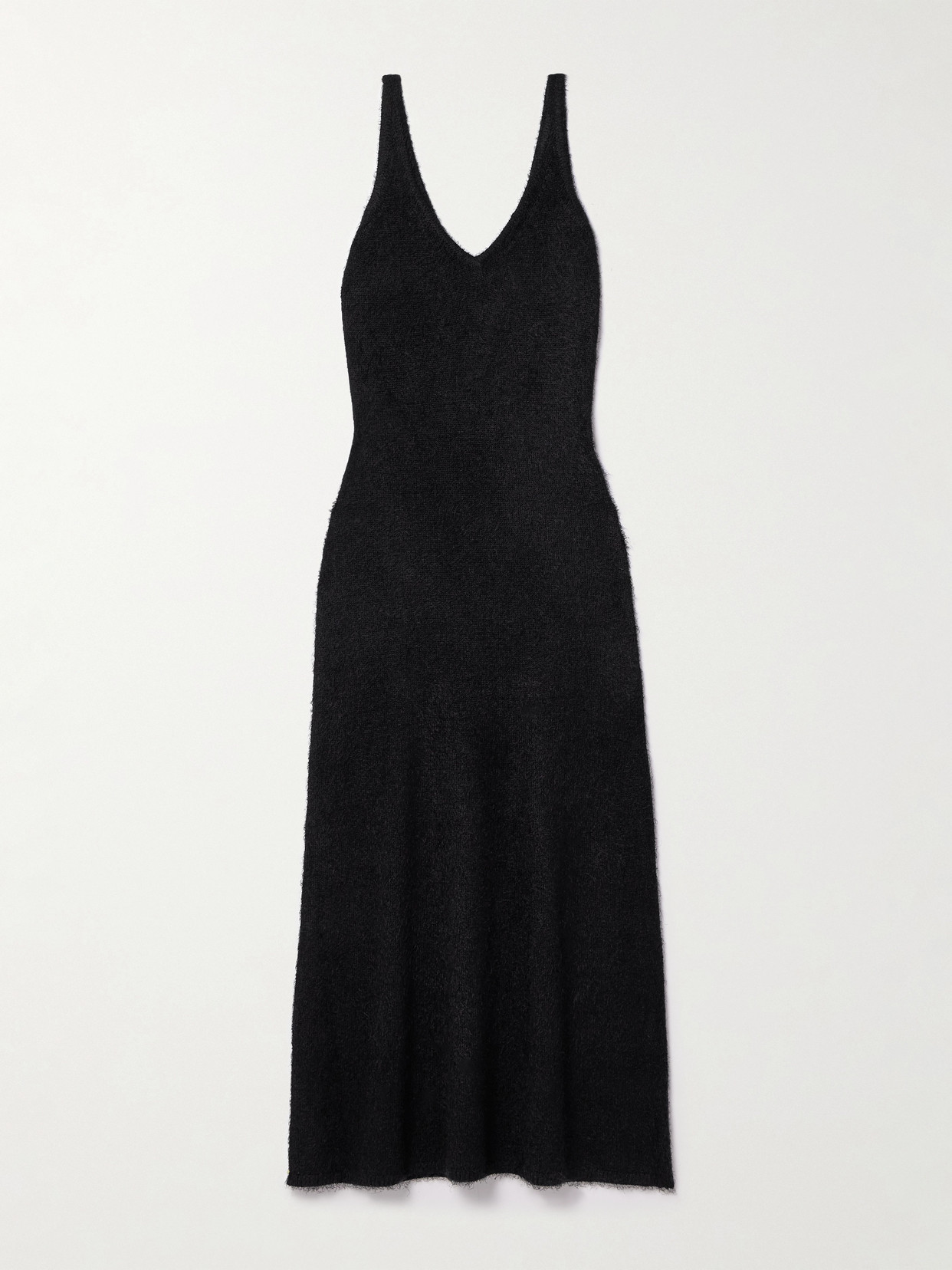 Gabriela Hearst Downs Silk And Cashmere-blend Midi Dress In Black