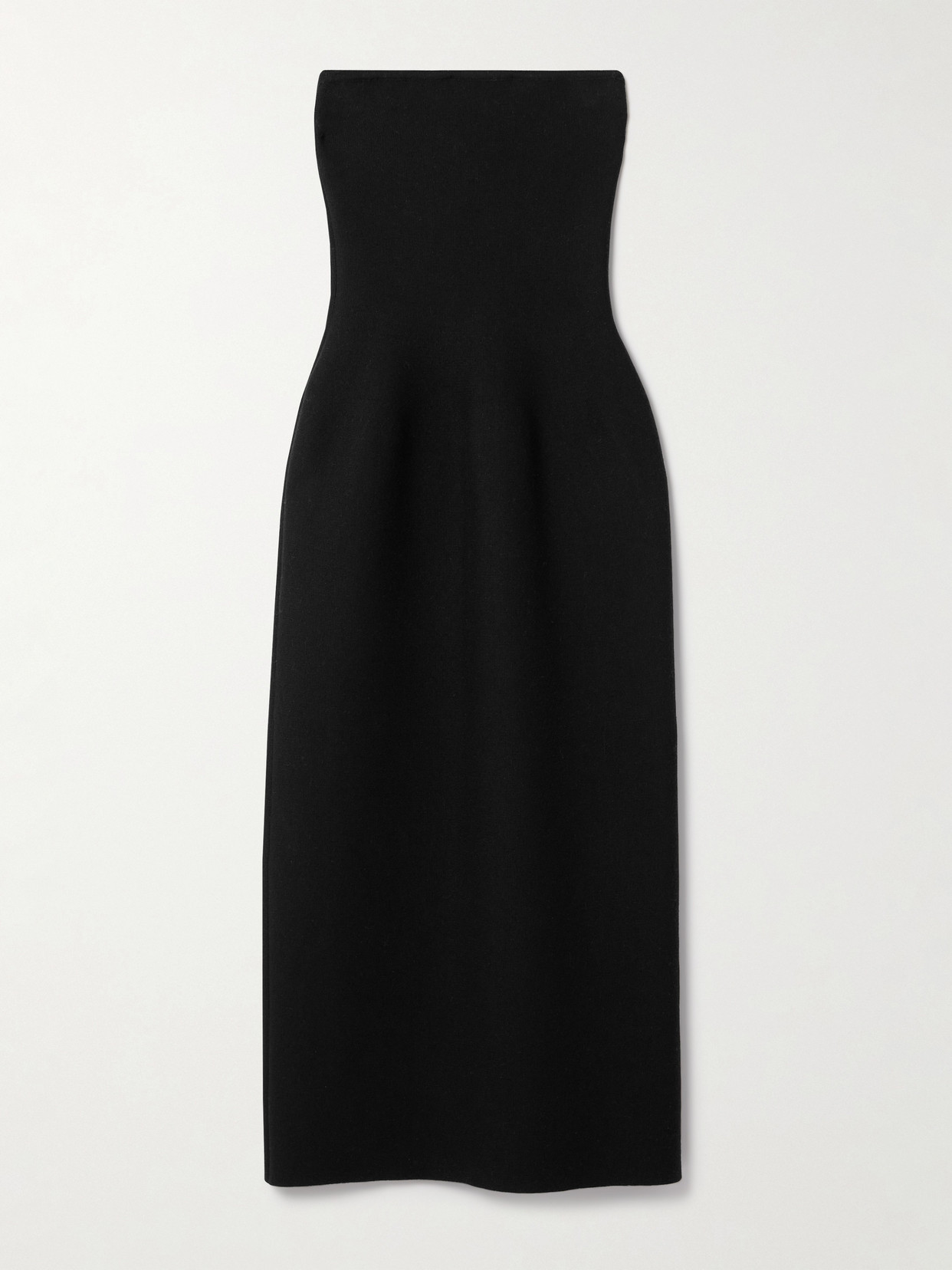 Shop Gabriela Hearst Immanuel Strapless Wool Maxi Dress In Black