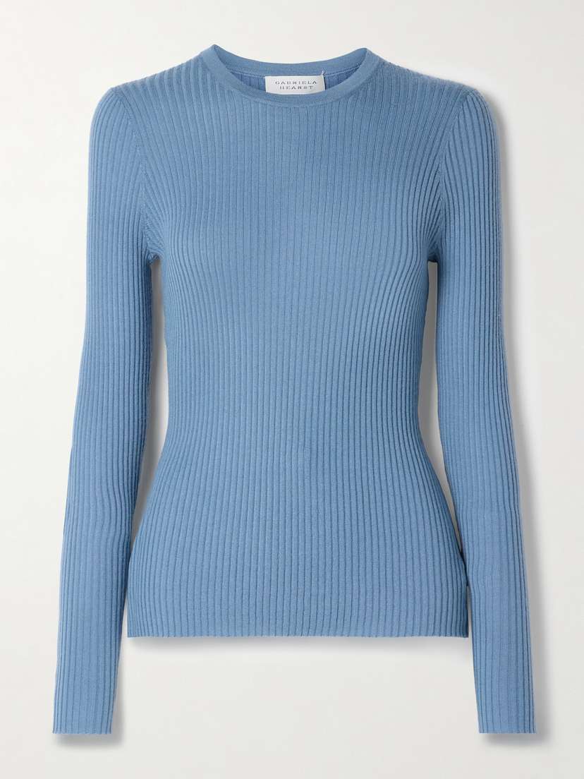 Gabriela Hearst Browning Ribbed Cashmere And Silk-blend Sweater