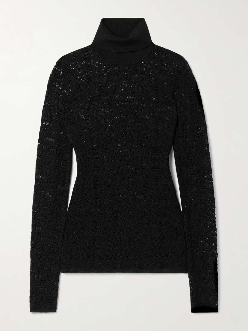Gabriela Hearst Meret Open-knit Wool And Silk-blend Turtleneck Top