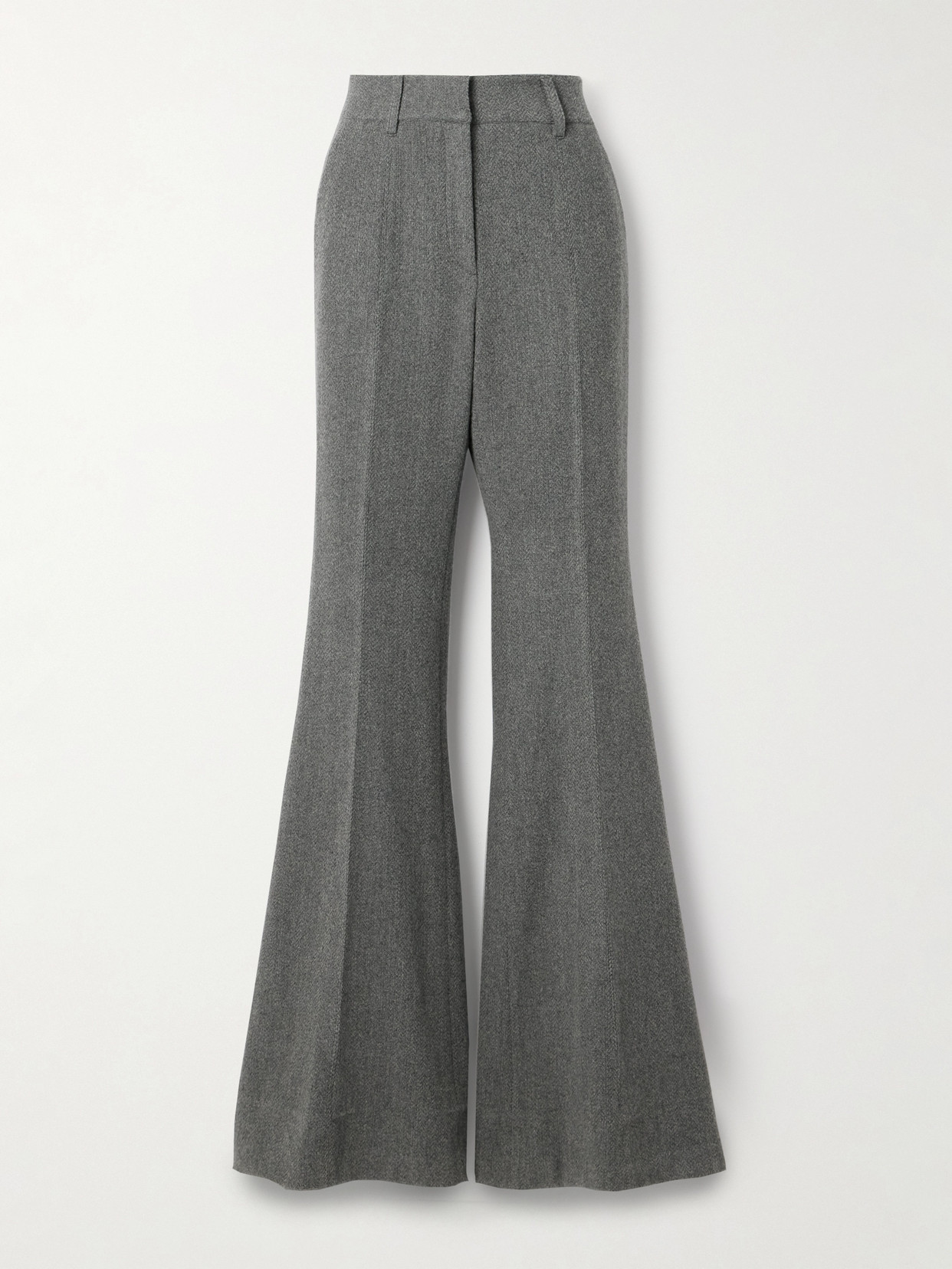Gabriela Hearst - Rhein Wool And Cashmere-blend Flared Pants - Gray