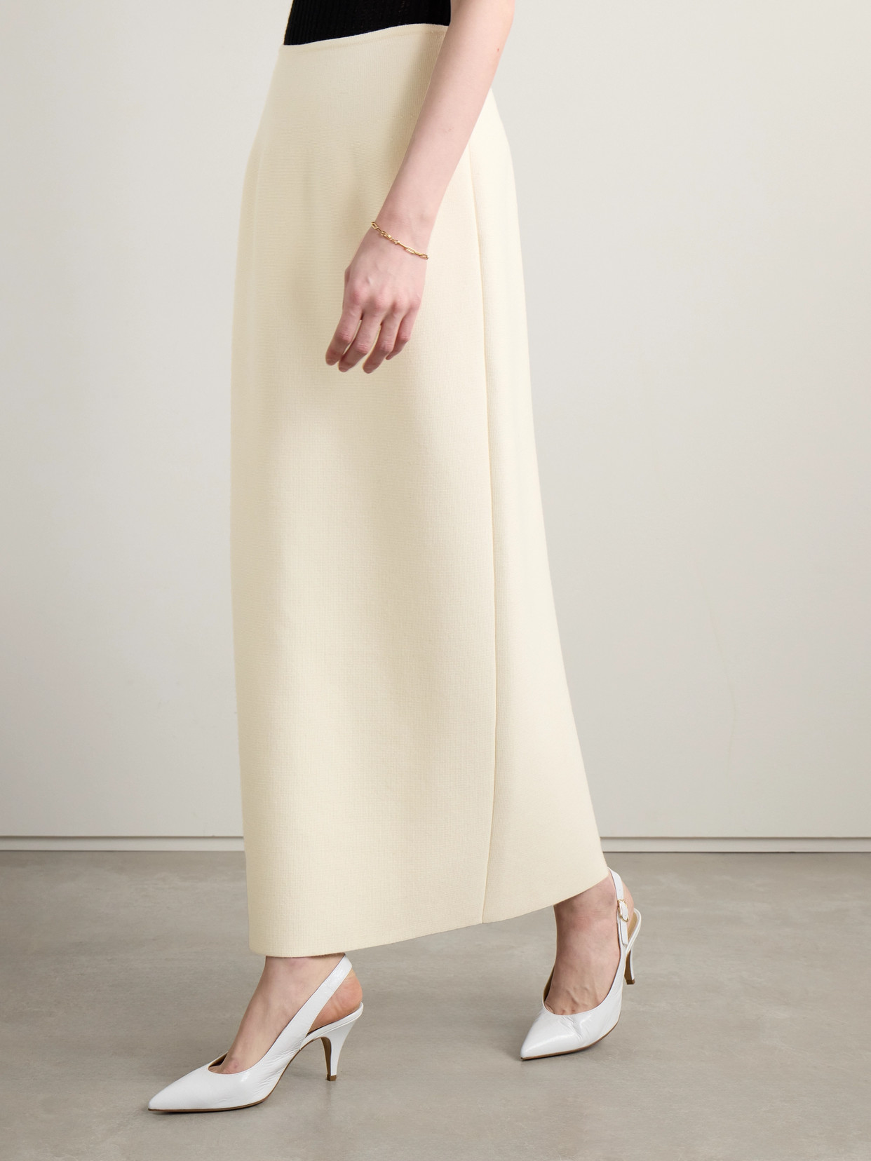 Gabriela Hearst Wolff Wool Maxi Skirt In Ivory