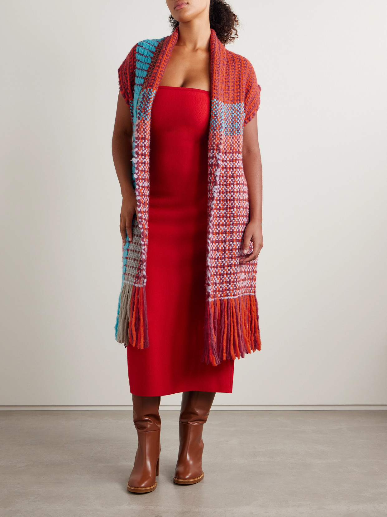 Gabriela Hearst Teagan Fringed Cashmere Vest In Red