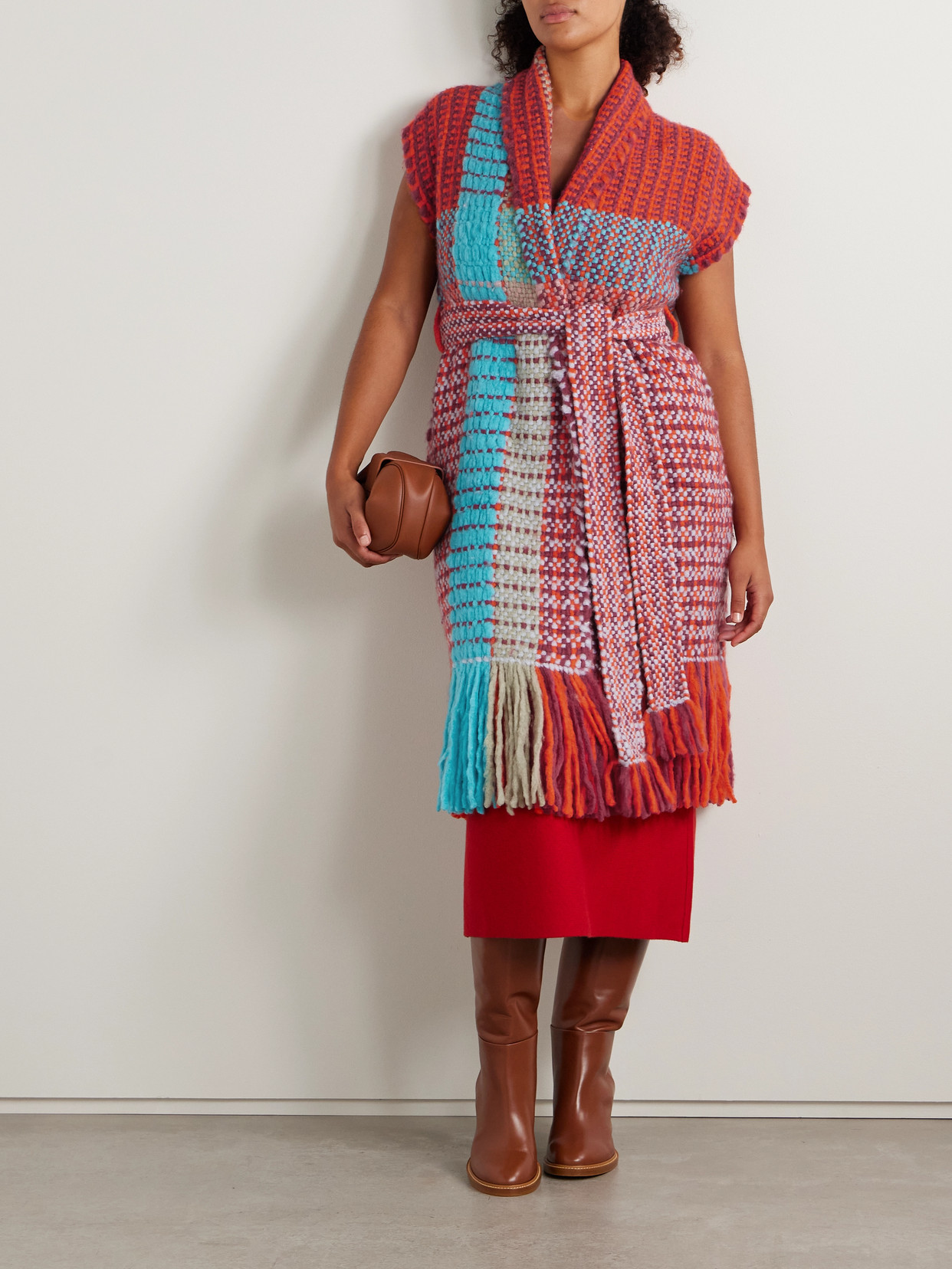 Gabriela Hearst Teagan Fringed Cashmere Vest In Red