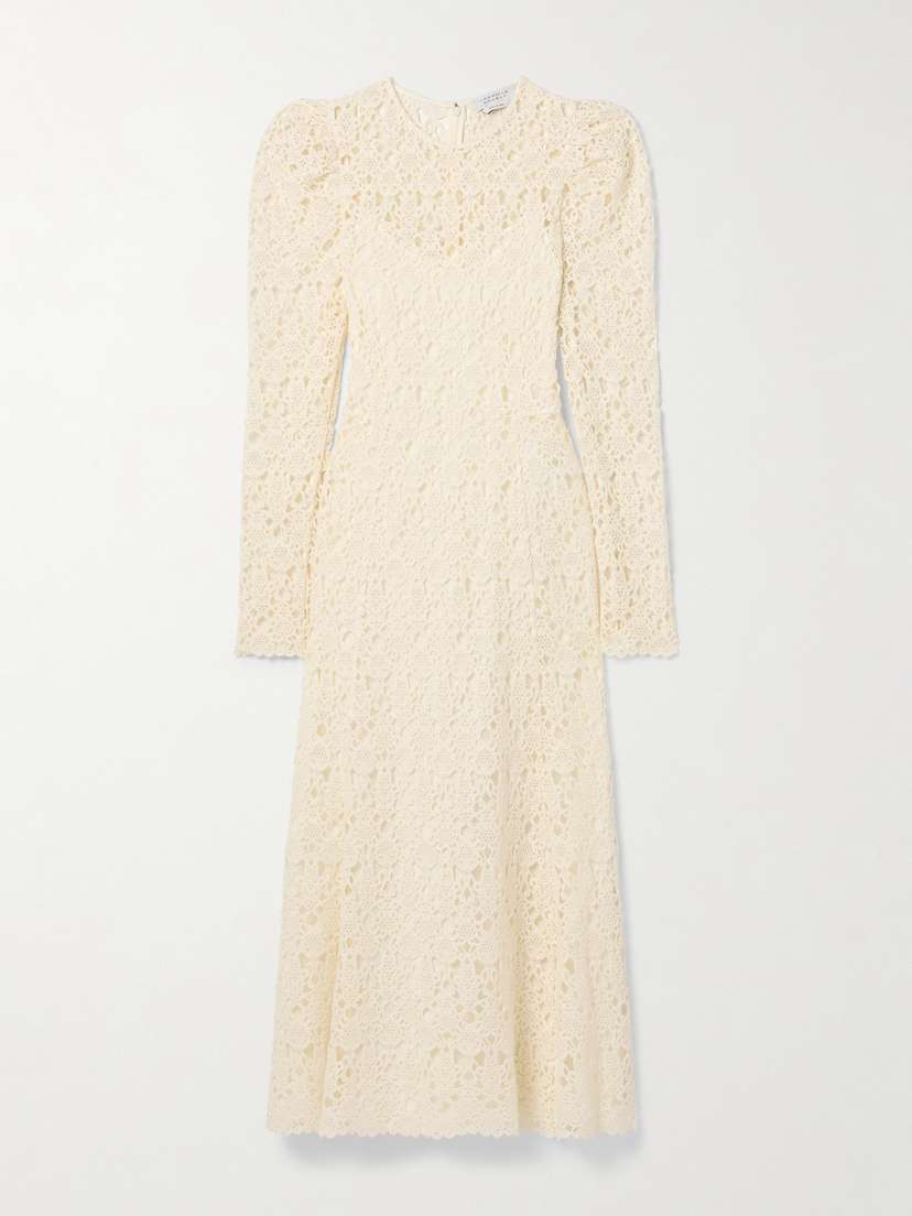Gabriela Hearst Lana Cashmere Lace Maxi Dress