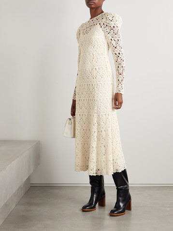 Gabriela Hearst Lana cashmere lace maxi dress