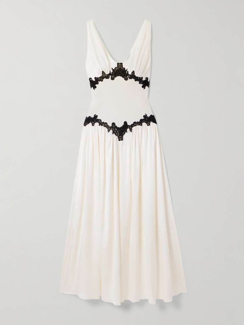 Gabriela Hearst Highland Lace-trimmed Silk Maxi Dress