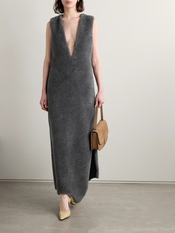 Gabriela Hearst Orstone asymmetric wool, silk and cashmere-blend maxi dress