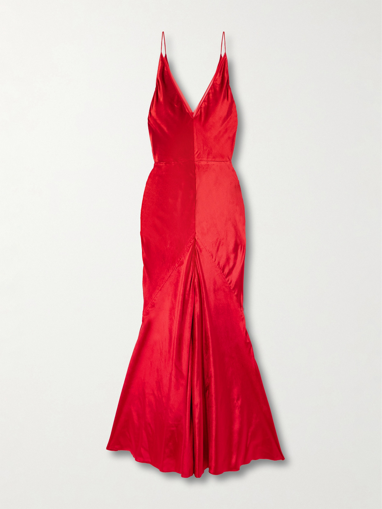 Gabriela Hearst - Brigita Paneled Silk-velvet Maxi Dress - Red
