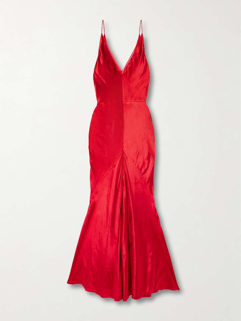 Gabriela Hearst Brigita Paneled Silk-velvet Maxi Dress