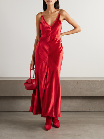 Gabriela Hearst Brigita paneled silk-velvet maxi dress