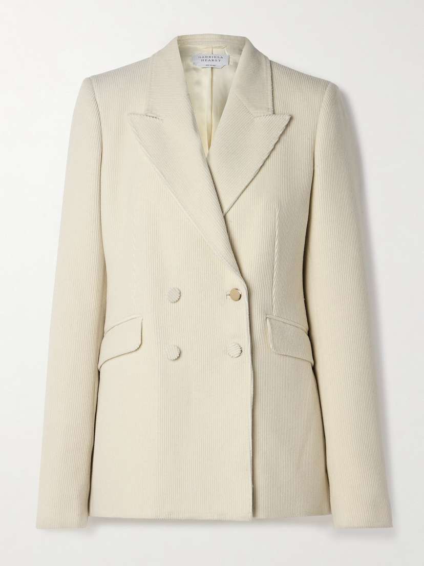Gabriela Hearst Stephanie Double-breasted Cashmere-corduroy Blazer