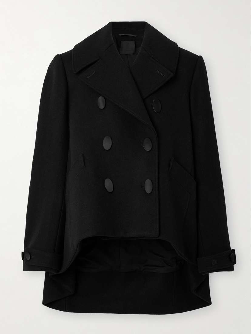 Givenchy Oversized Asymmetric Cropped Double-breasted Wool Coat
