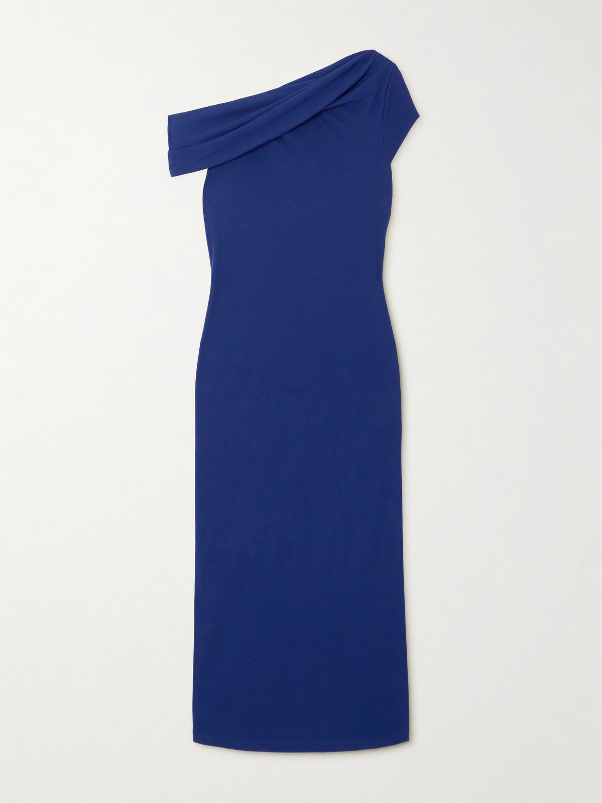 Givenchy - Asymmetric Draped Crepe Midi Dress - Blue