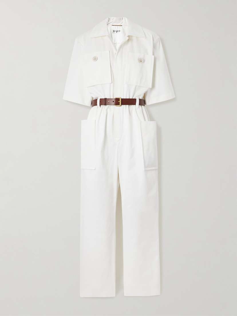Saint Laurent Belted Cotton-twill Jumpsuit