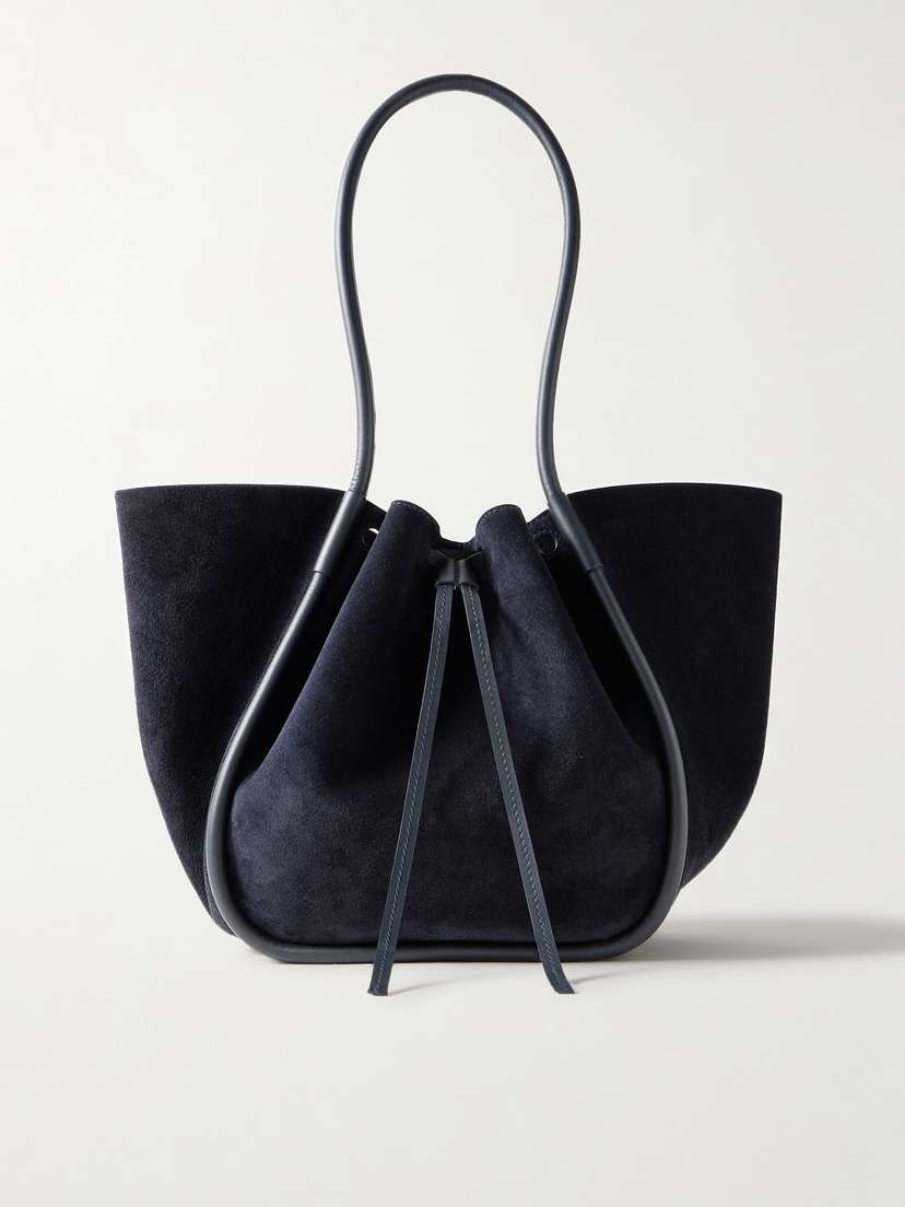Proenza Schouler Large Leather-trimmed Ruched Suede Tote