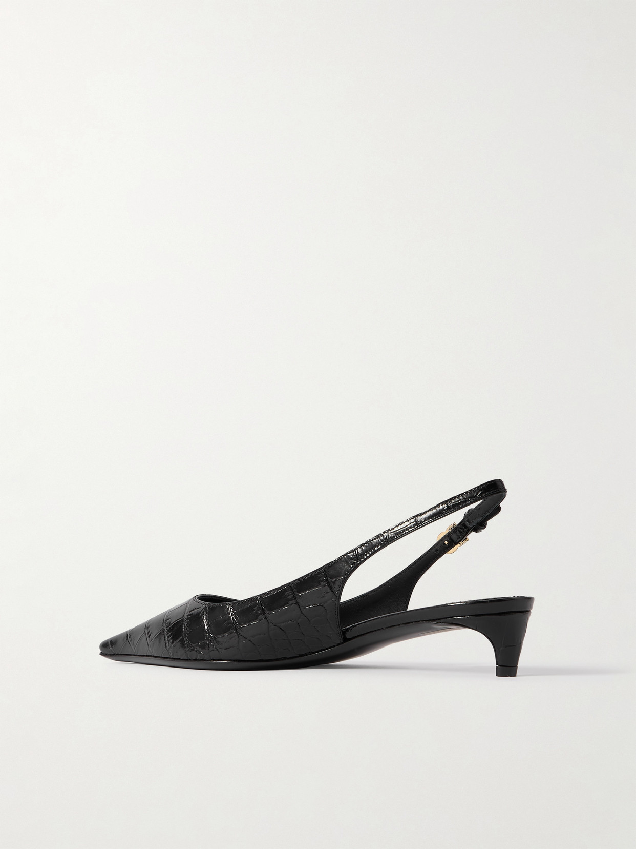 Dolce & Gabbana Cocco Print Leather Slingback Dãcol In Black