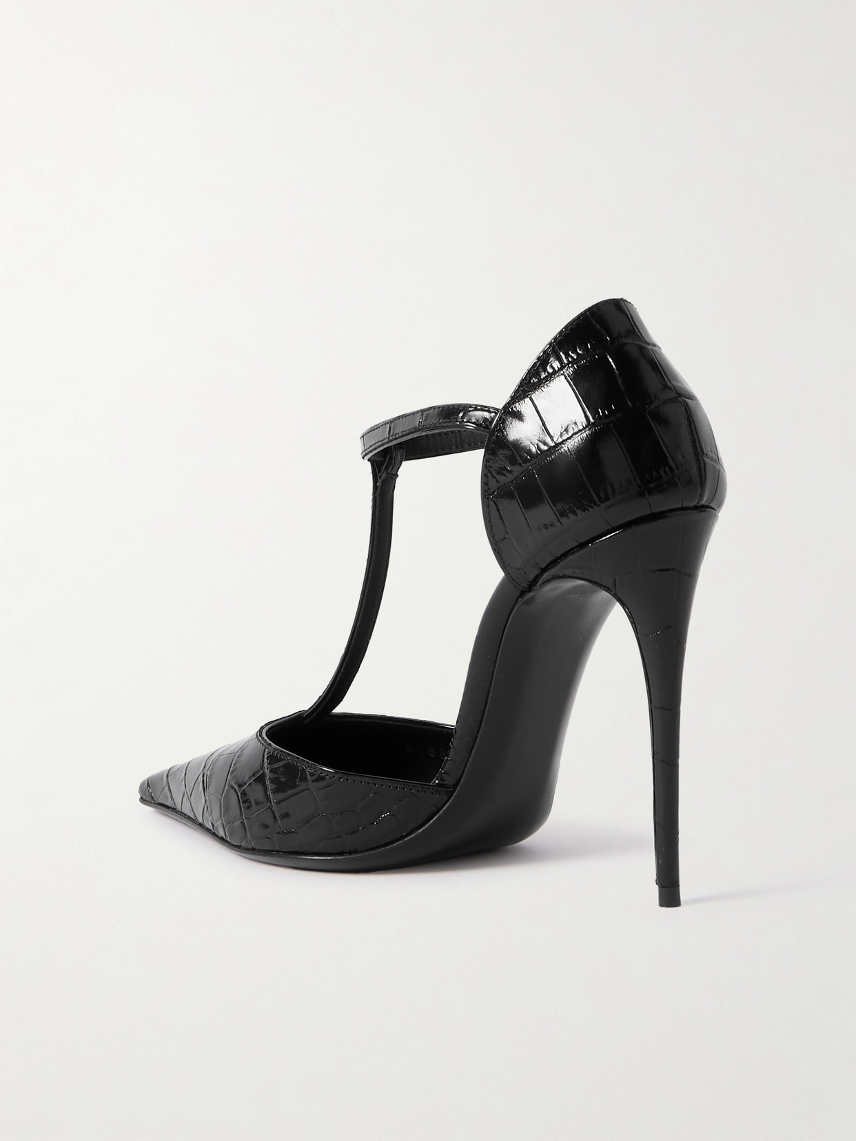Dolce & Gabbana Black Pumps With Stiletto Heel And Croco Print In Leather Woman In Black