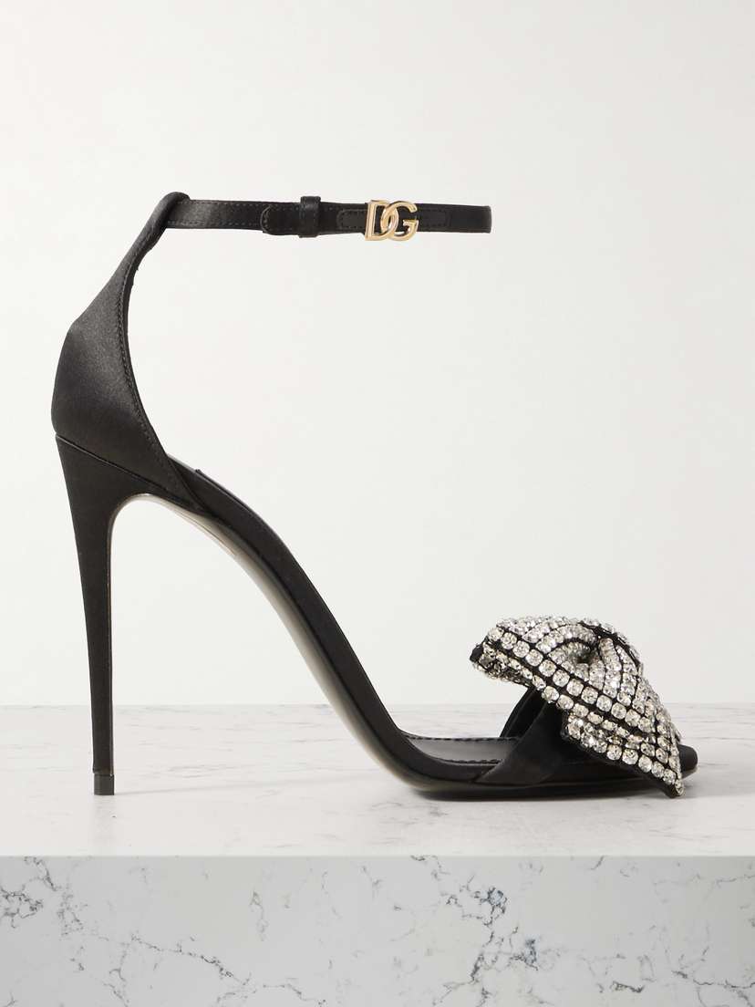 Dolce & Gabbana Crystal-embellished Satin Pumps