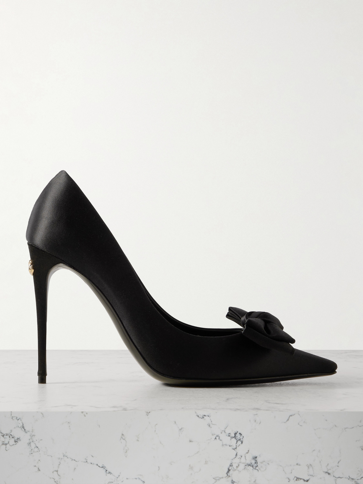 Dolce & Gabbana - Bow-embellished Satin Pumps - Black