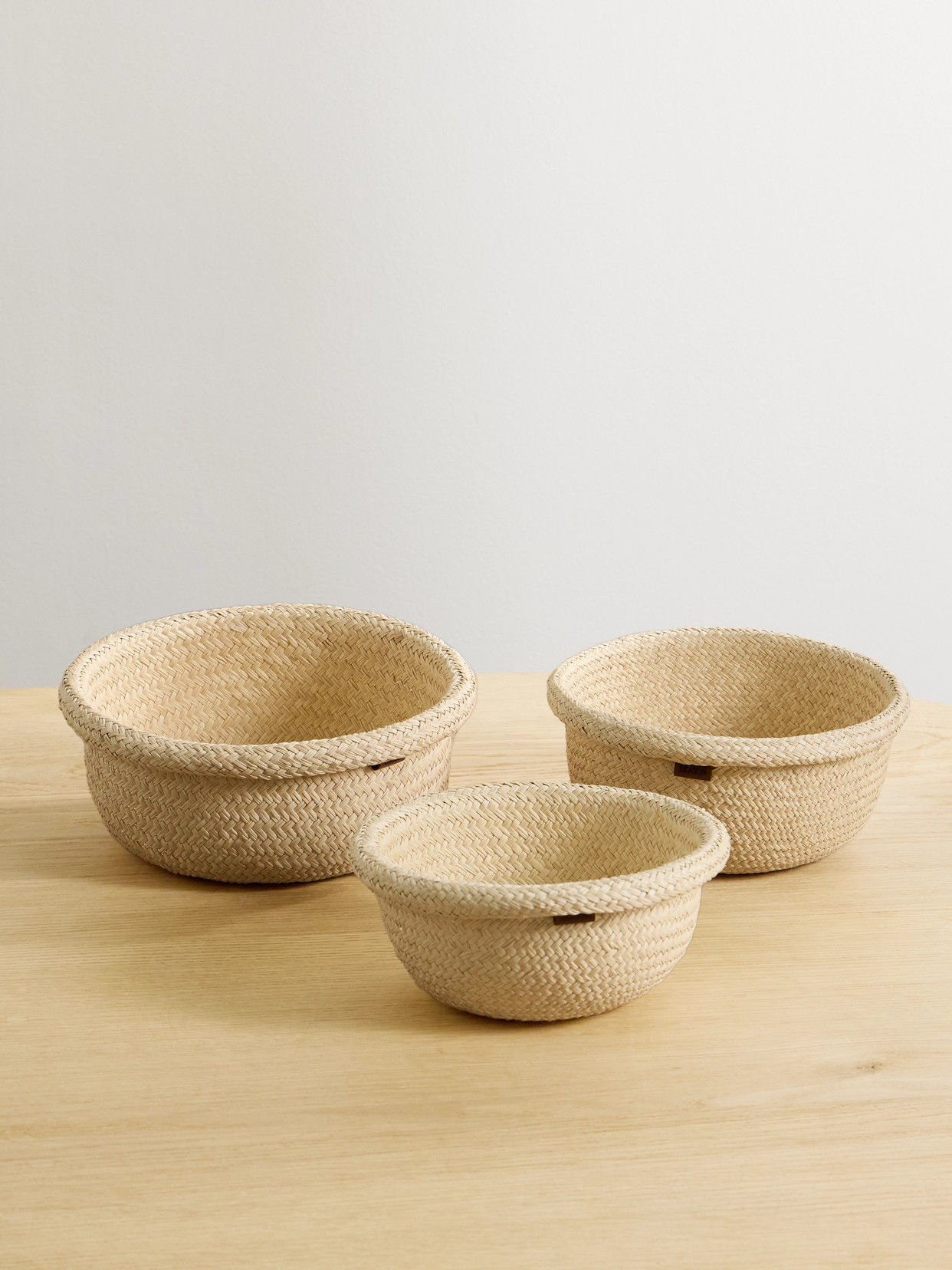 Hunting Season - Set Of Three Woven Iraca Bowls - Neutrals