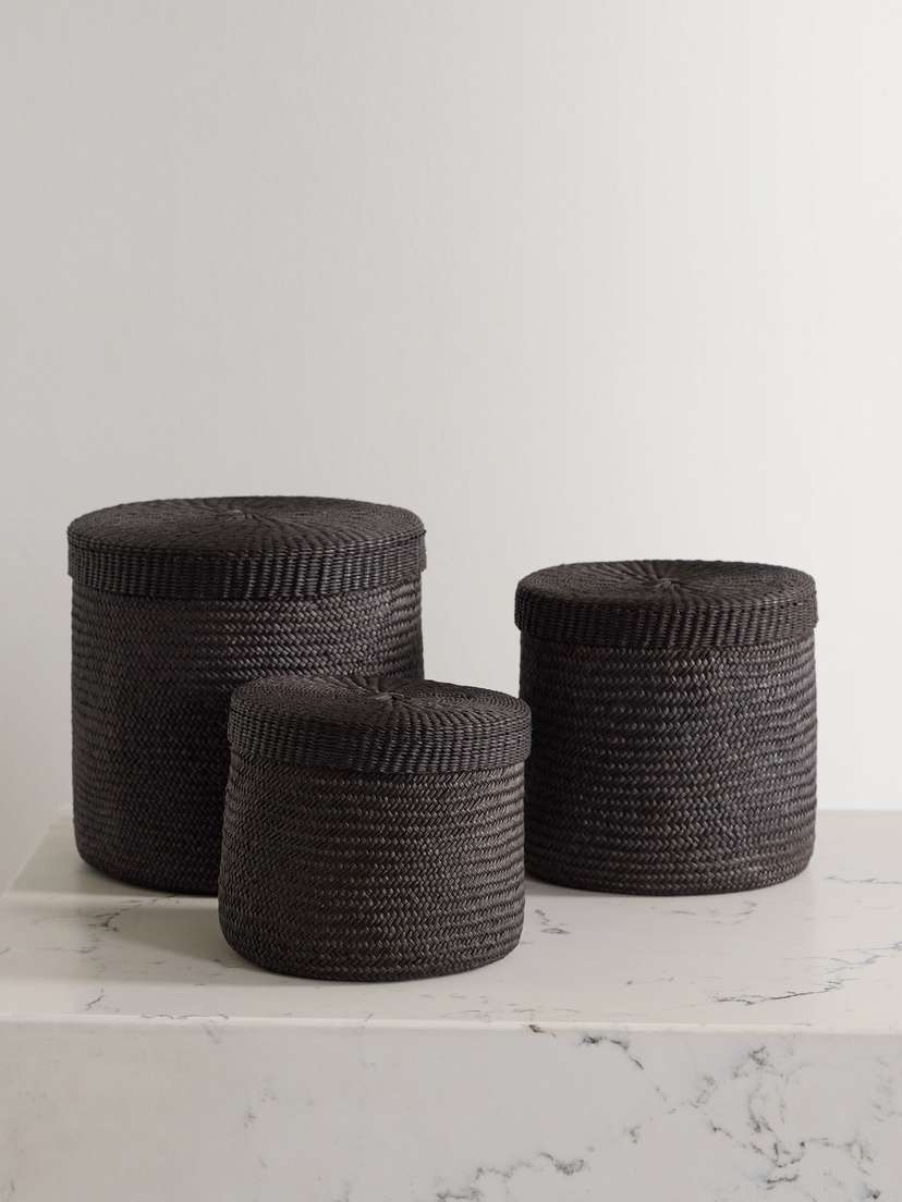 Hunting Season Set Of Three Woven Iraca Boxes