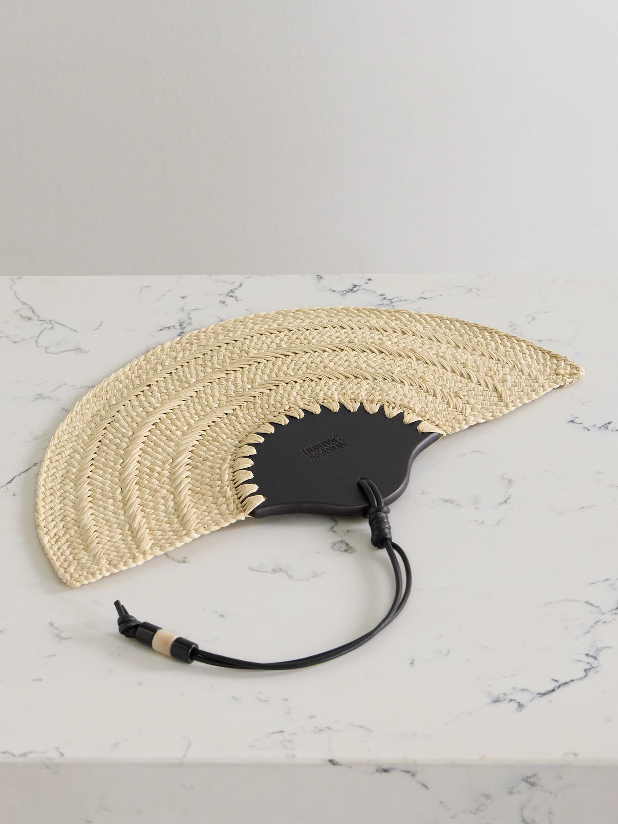Hunting Season - Woven Iraca And Wood Fan - Neutrals