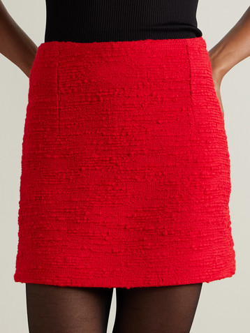 Liberowe Vera darted wool-blend bouclé-tweed mini skirt