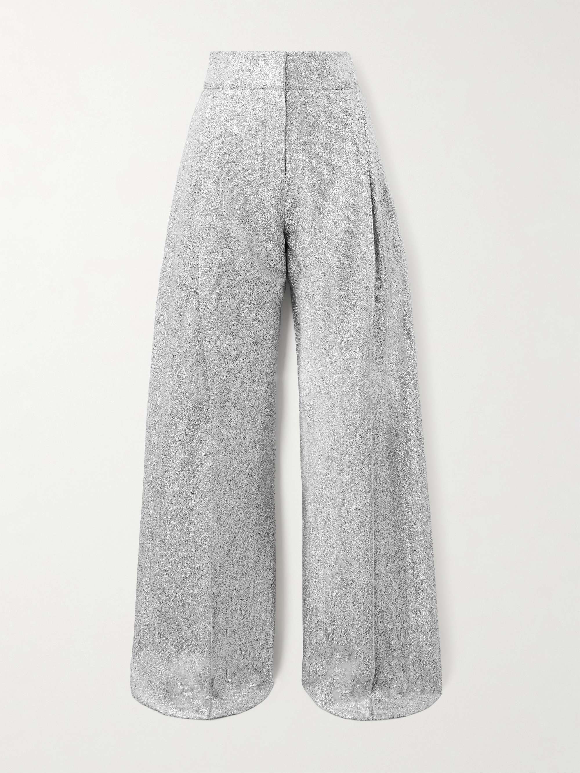 LIBEROWE Delphi pleated metallic knitted wide-leg pants LIBEROWE Delphi pleated metallic knitted wide-leg pants