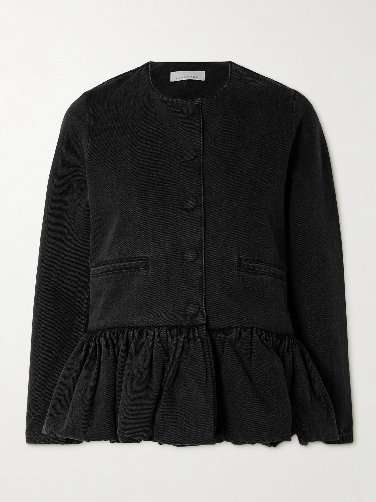 LIBEROWE - Denim Peplum Jacket - Black