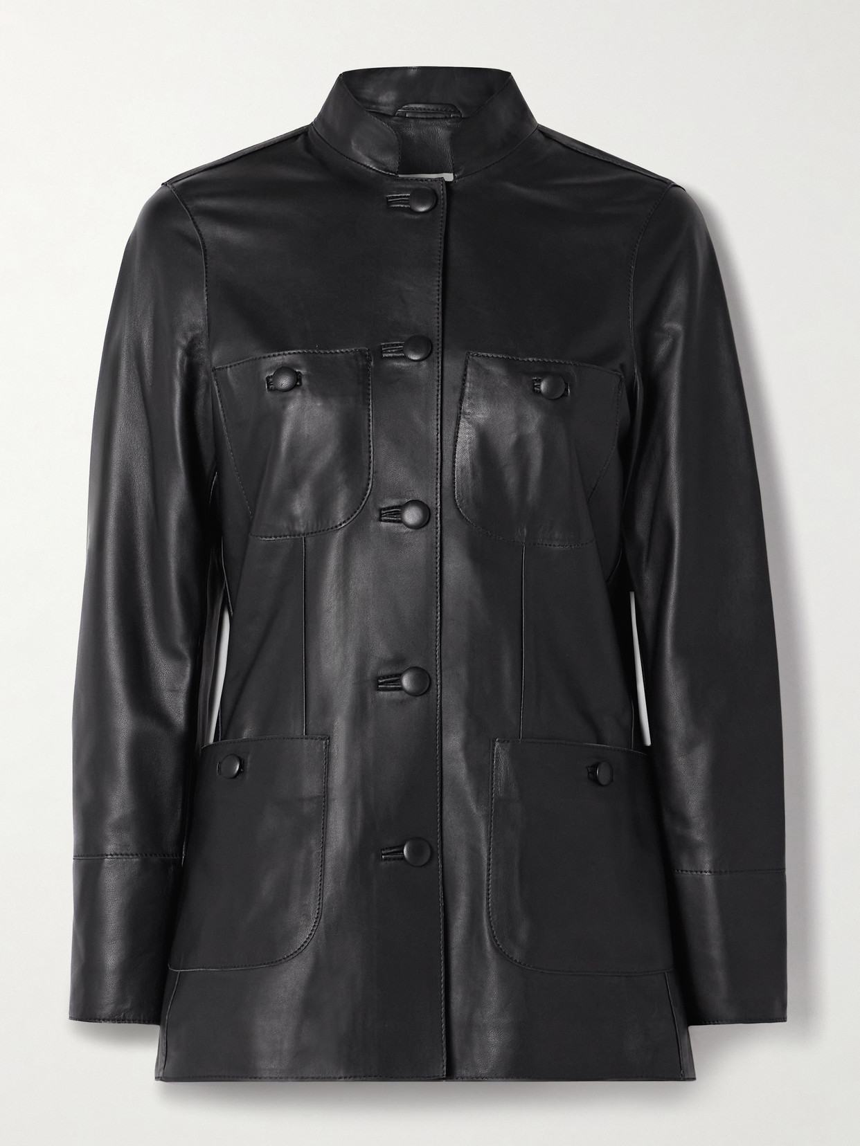 Liberowe Raja Paneled Leather Jacket In Black