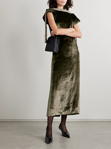 Liberowe Arya draped velvet midi dress
