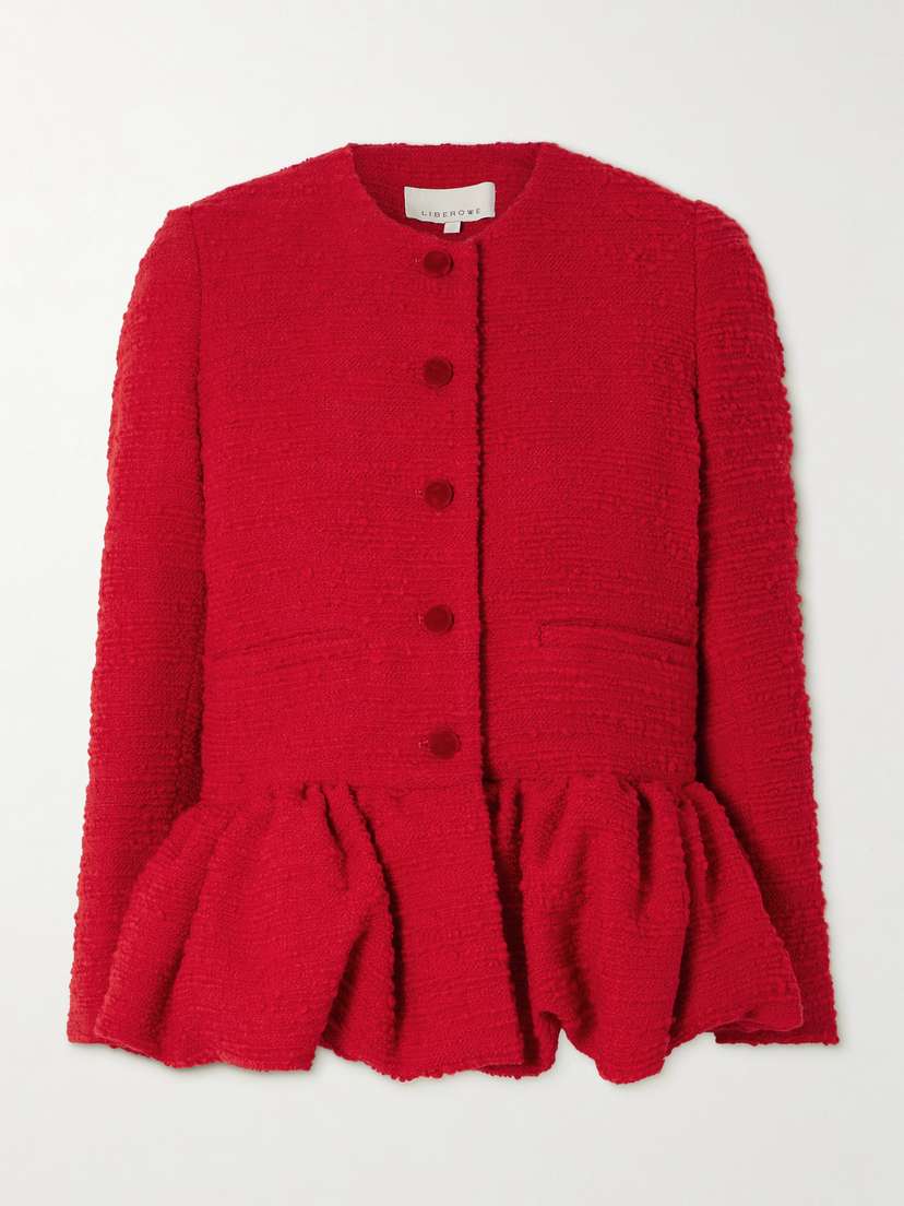 LIBEROWE Wool-blend Bouclé-tweed Peplum Jacket