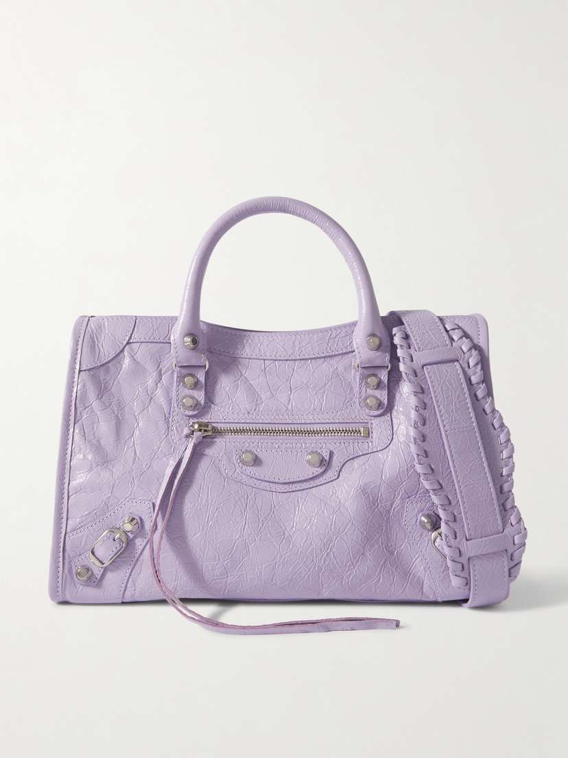 Balenciaga Le City Small Embellished Textured-leather Tote