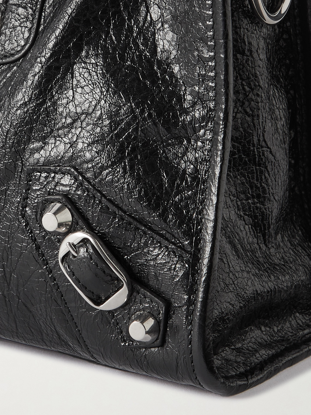 Balenciaga Le City Medium Textured-leather Tote In Black