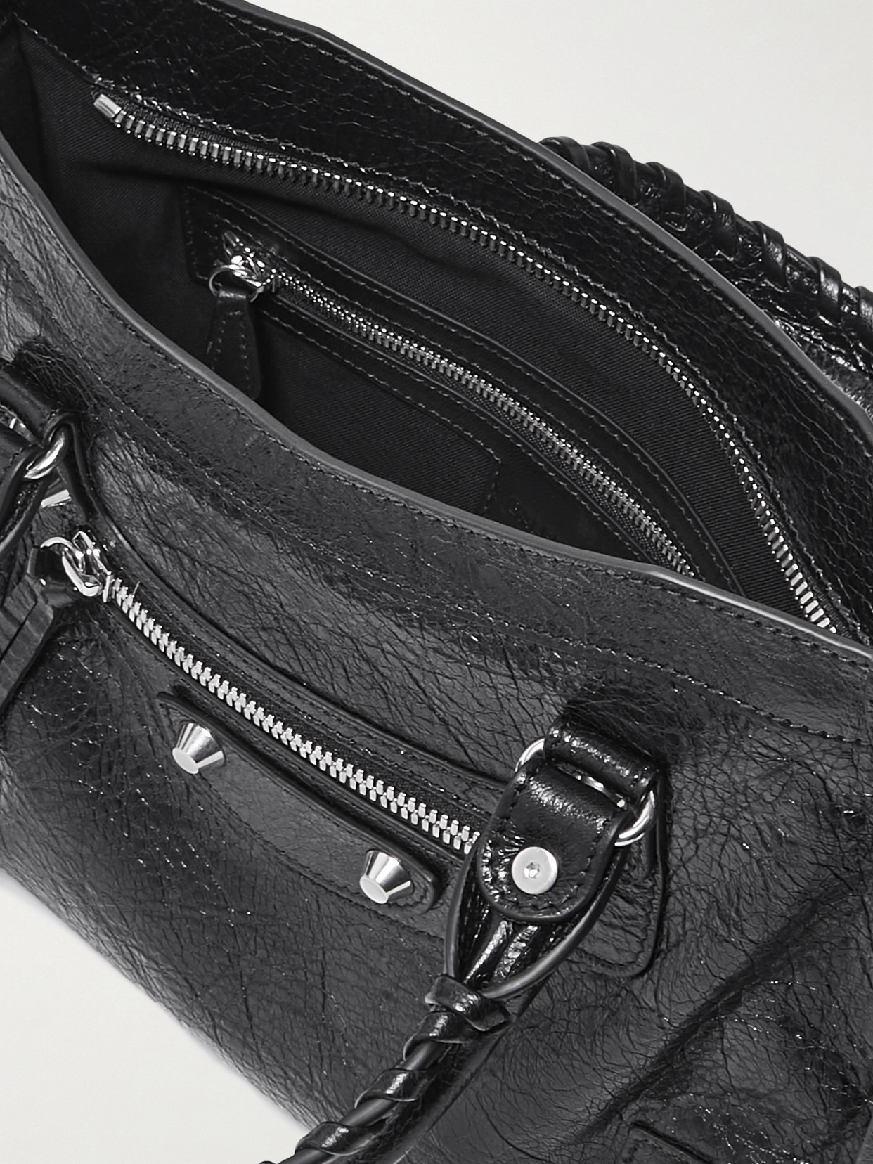 Balenciaga Le City Medium Textured-leather Tote In Black