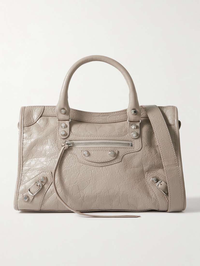Balenciaga Le City Small Embellished Textured-leather Tote