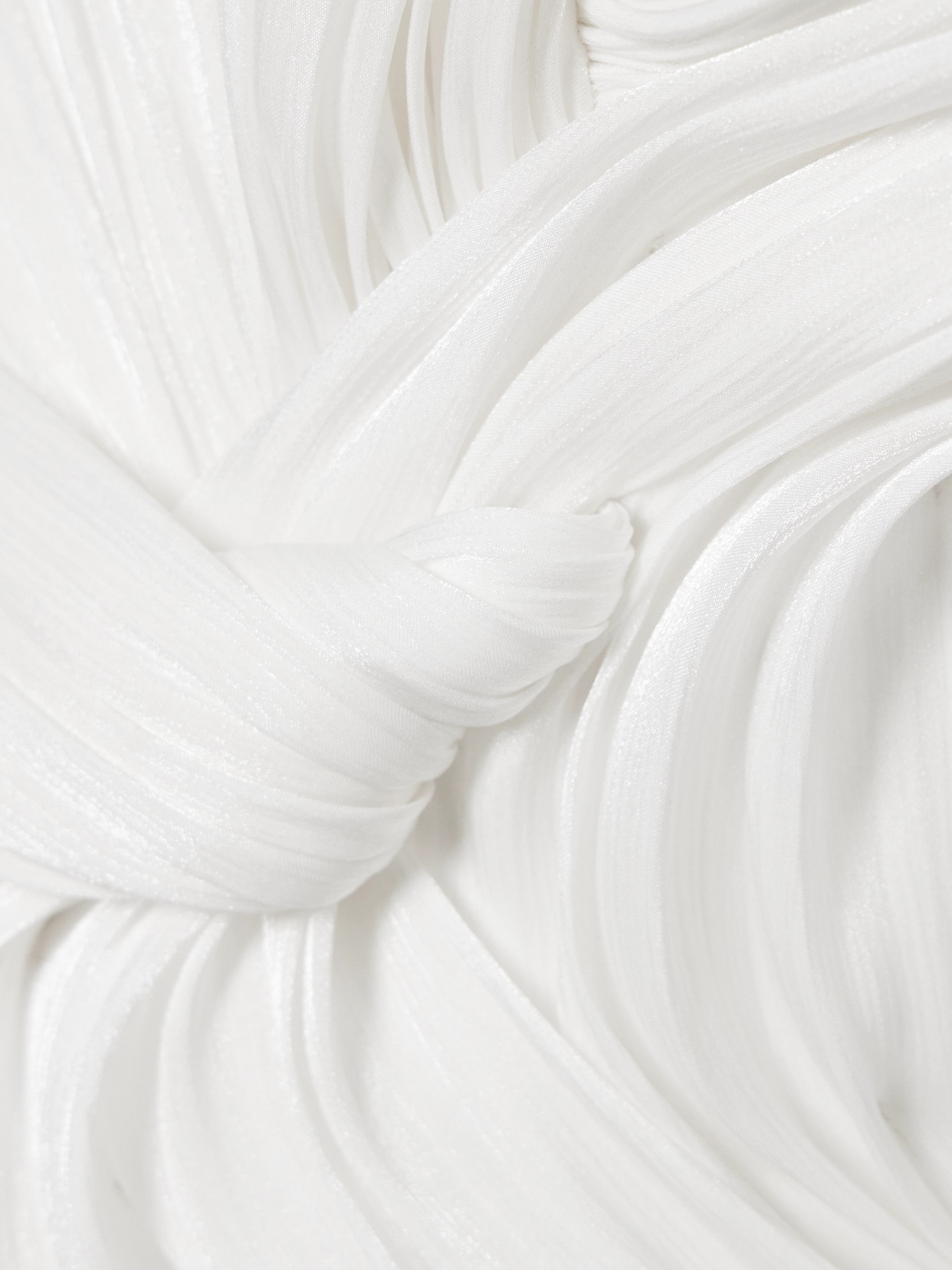 Marmar Halim Strapless Draped Plissé Silk-satin Top In White