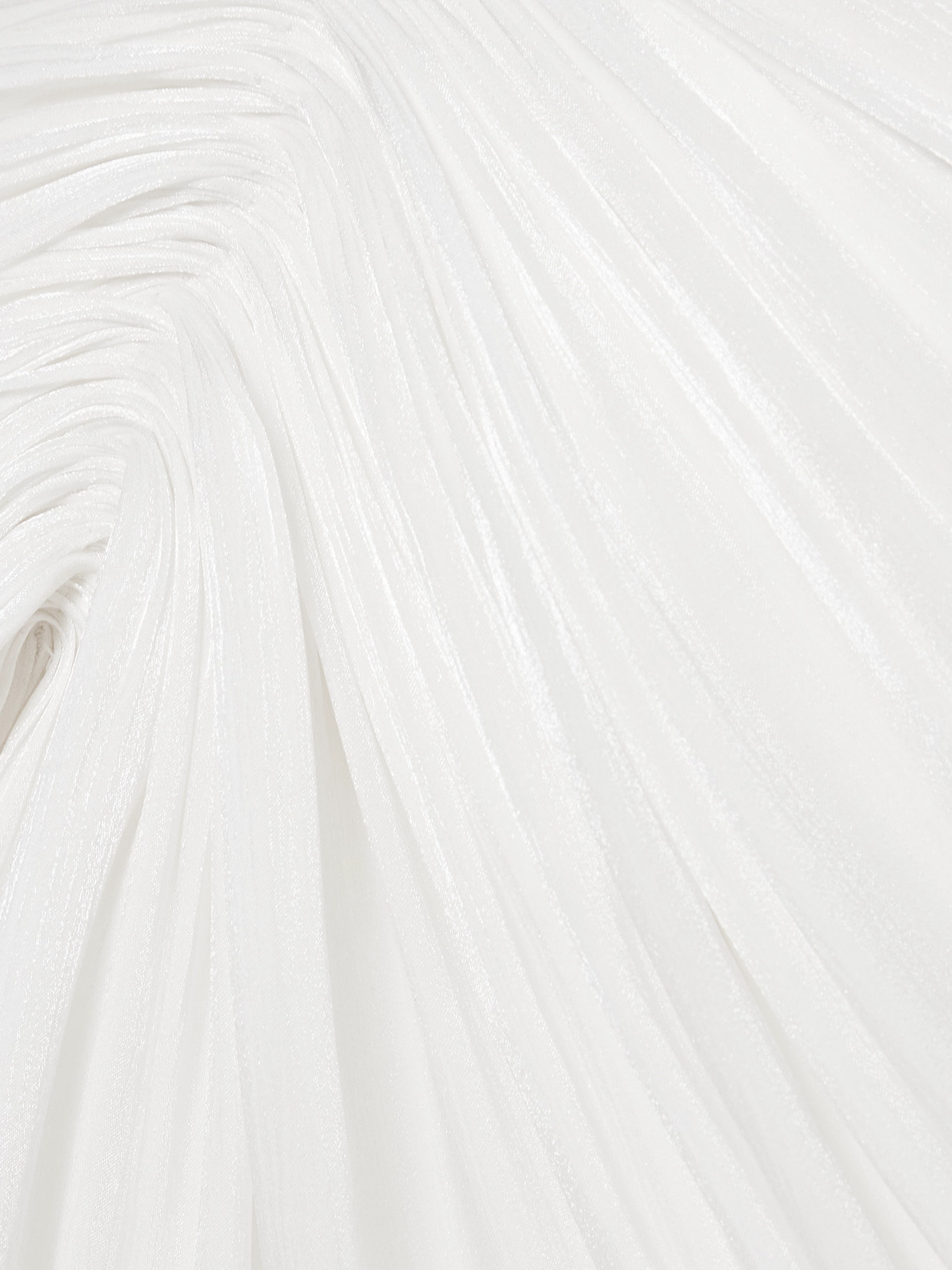 Gathered Plissé Silk-Satin Maxi
