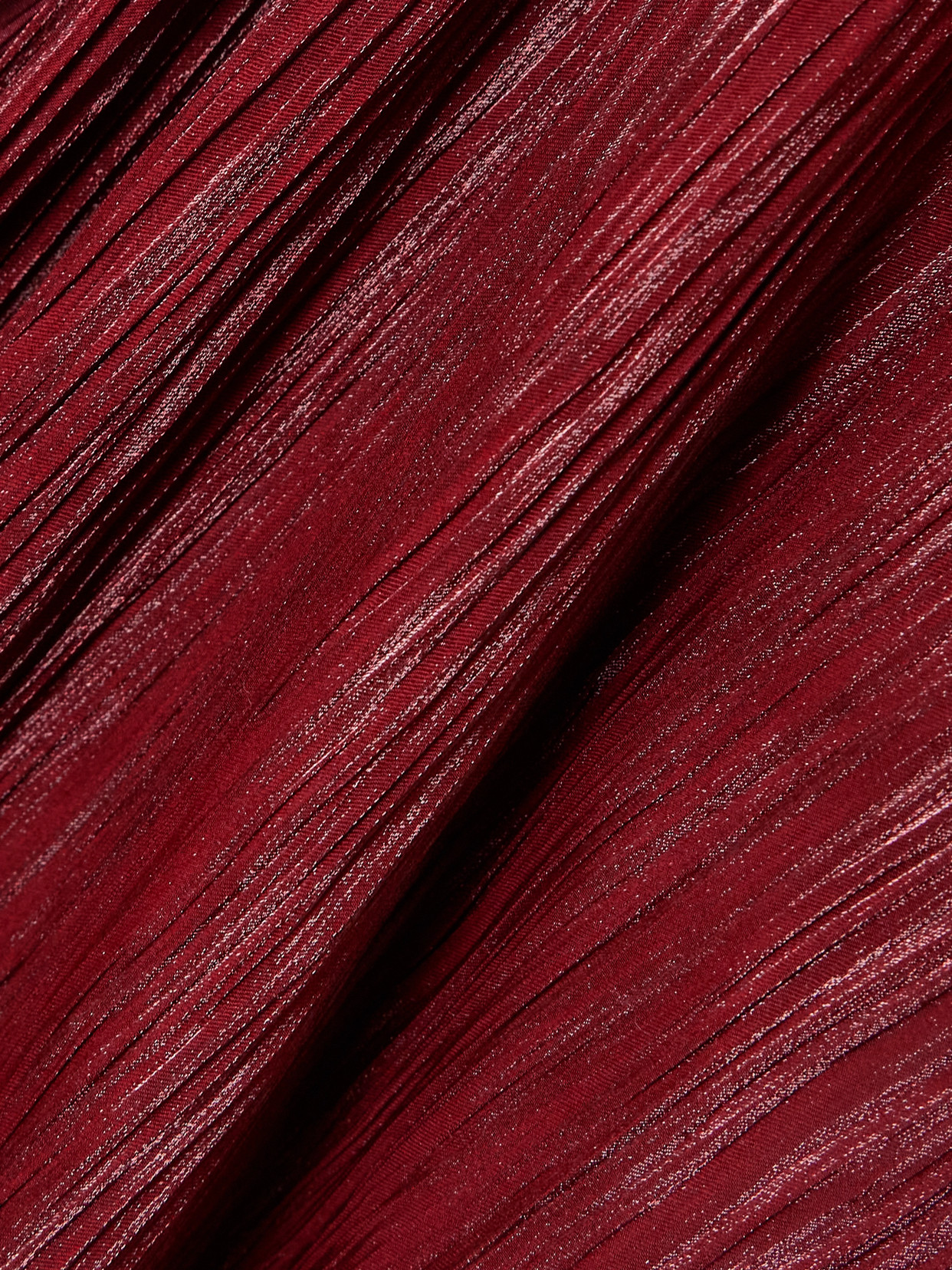 Marmar Halim Strapless Plissé Silk-satin Gown And Cape In Burgundy