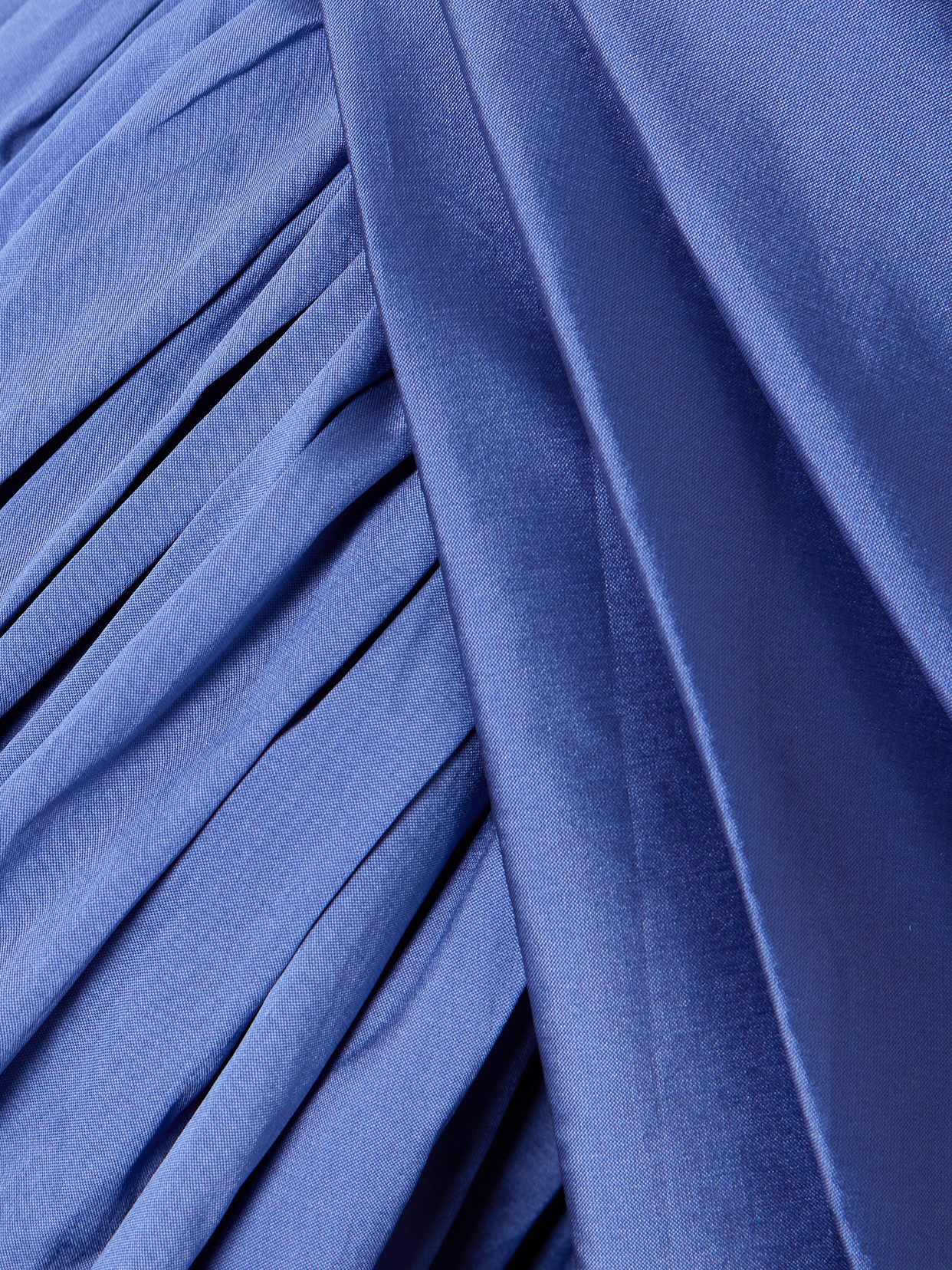Marmar Halim One-shoulder Draped Taffeta Gown In Blue