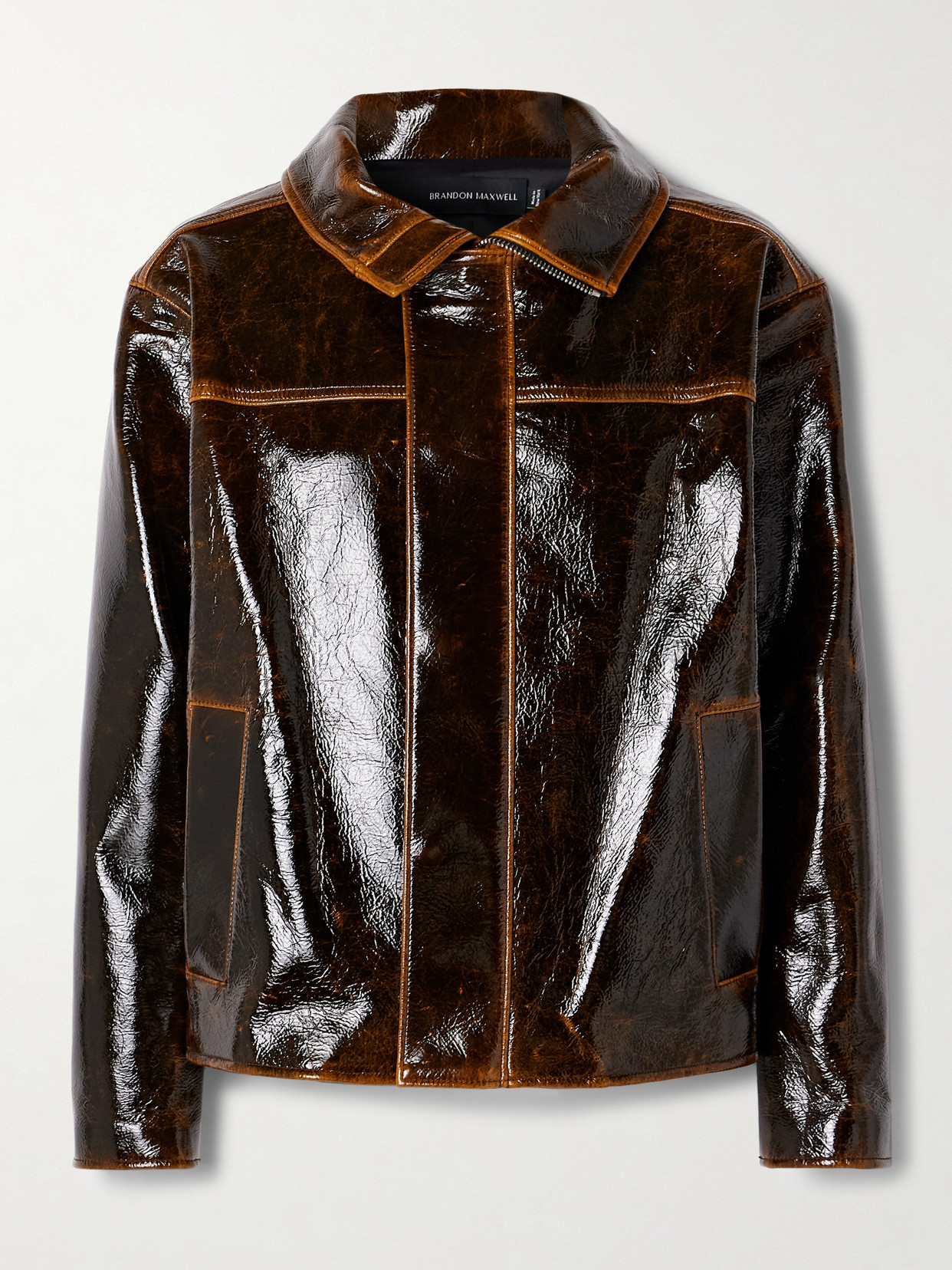 Brandon Maxwell - Everett Coated Wool-blend Jacket - Brown